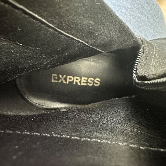 Express Womens Black Suede Ankle Booties Size 6 - Picture 3 of 9